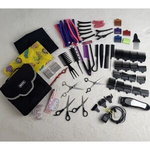 Hairdressing Scissors + Supplies Lot. Wahl Clippers Tribal Cricket 6 Inch Shears